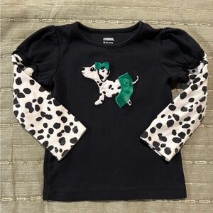 Gymboree Black and White Dalmatian Long Sleeve Tee